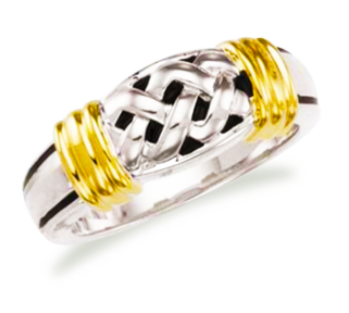 Daniella two tone with lattice design wedding ring