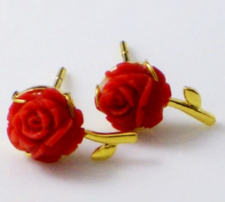 Coral earrings