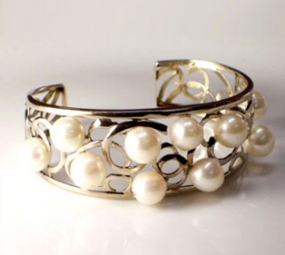 Pearl Open Bangle