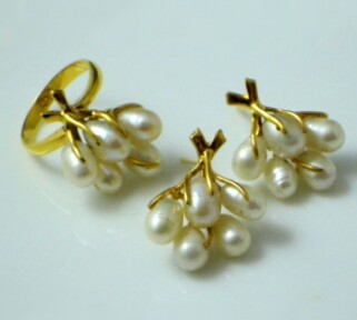 Ring and Earrings Sampaguita Set