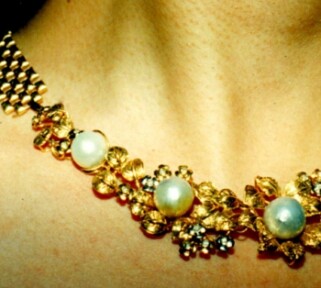 South Sea Pearl Necklace in Flower Design